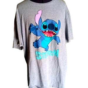 Disney woman's, unisex, grey short sleeve Stitch tee shirt, XXL